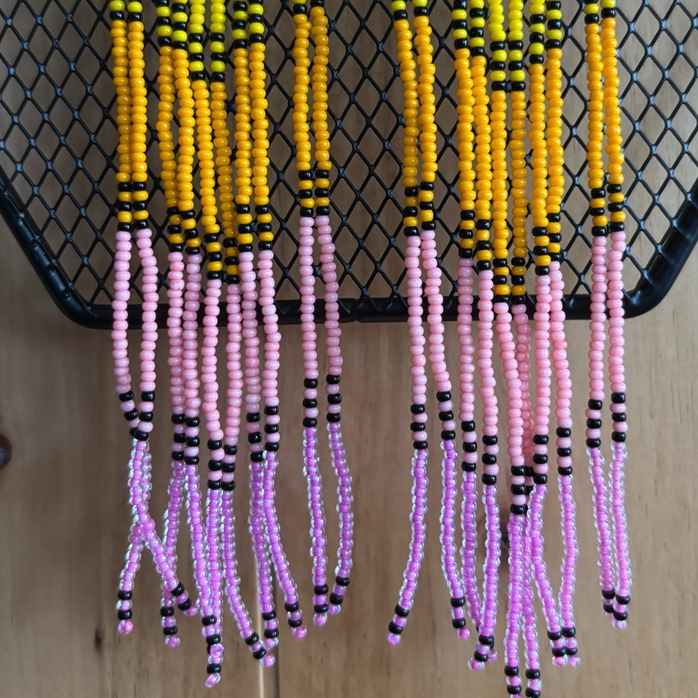 💕New Listing 💕 Handmade Chakira bead extra long earrings - Picture 6 of 8